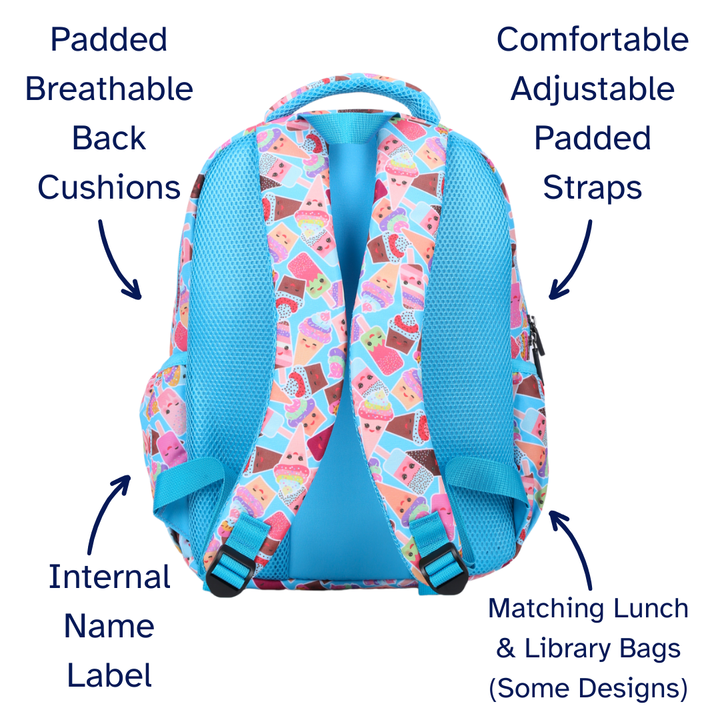 Ice Cream Party Midsize Kids Backpack close-up print high-quality fabric waterproof midsize kids backpack