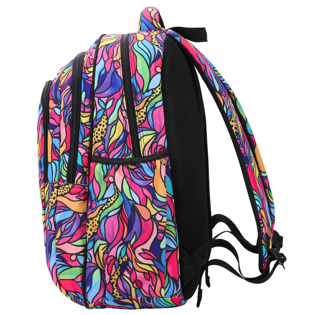 Side view of Amazon Large School Backpack Deep side pockets and multiple carry handles