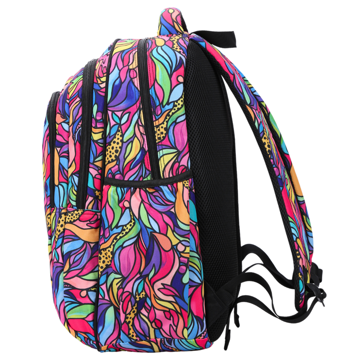 Side view of Amazon Large School Backpack Deep side pockets and multiple carry handles