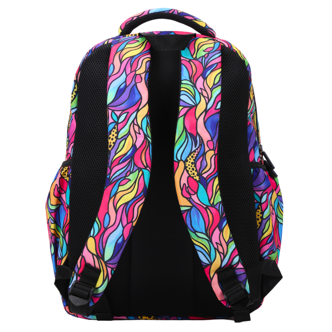 Back view of Amazon Large School Backpack with Padded adjustable straps and breathable cushions for comfort