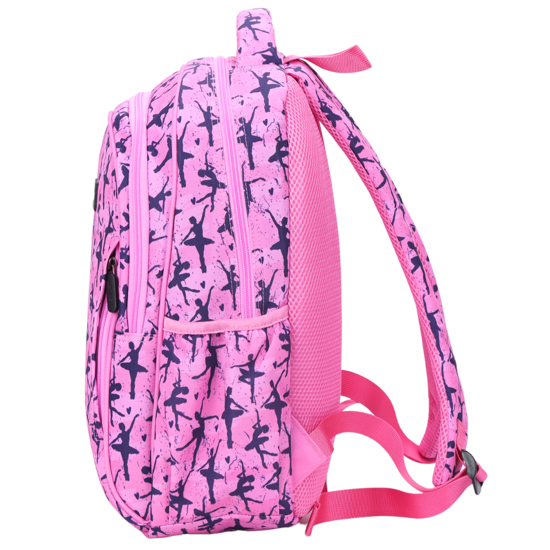 Ballet Dance Midsize Kids Backpack side pocket elasticated for secure water bottle storage