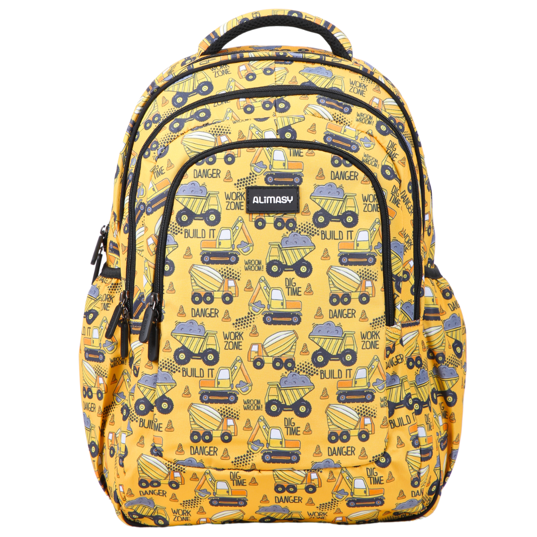 Construction Large Kids Backpack diggers and trucks school bag