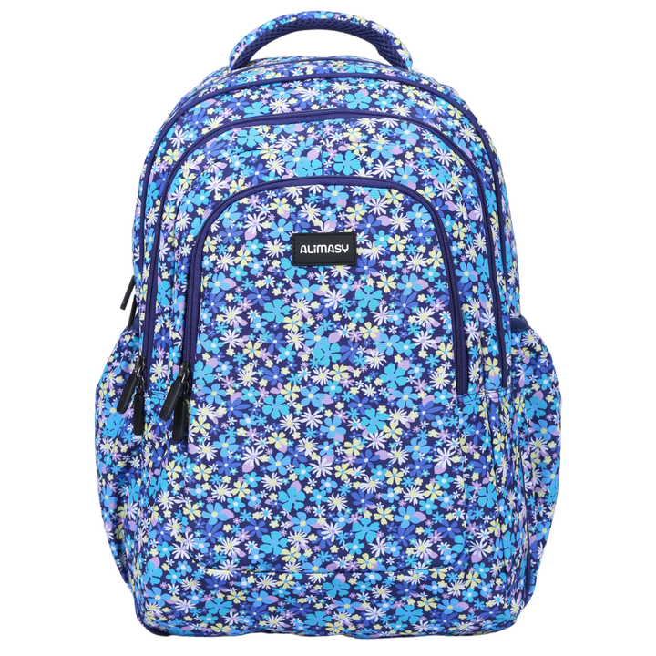 Front view of Ditsy Daisy Large School Backpack Durable kids backpack with spacious compartments