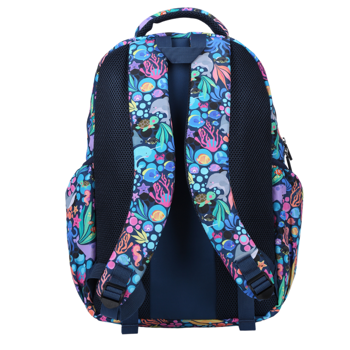 Back view of Sealife Large School Backpack Padded straps and breathable cushions for comfort