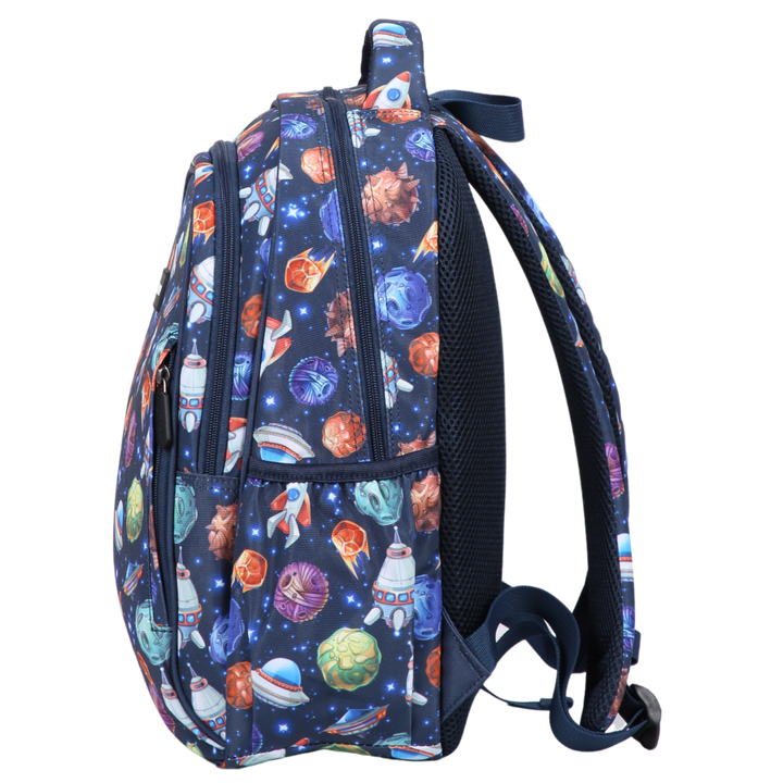 Space Midsize Kids Backpack side pocket elasticated for secure water bottle storage