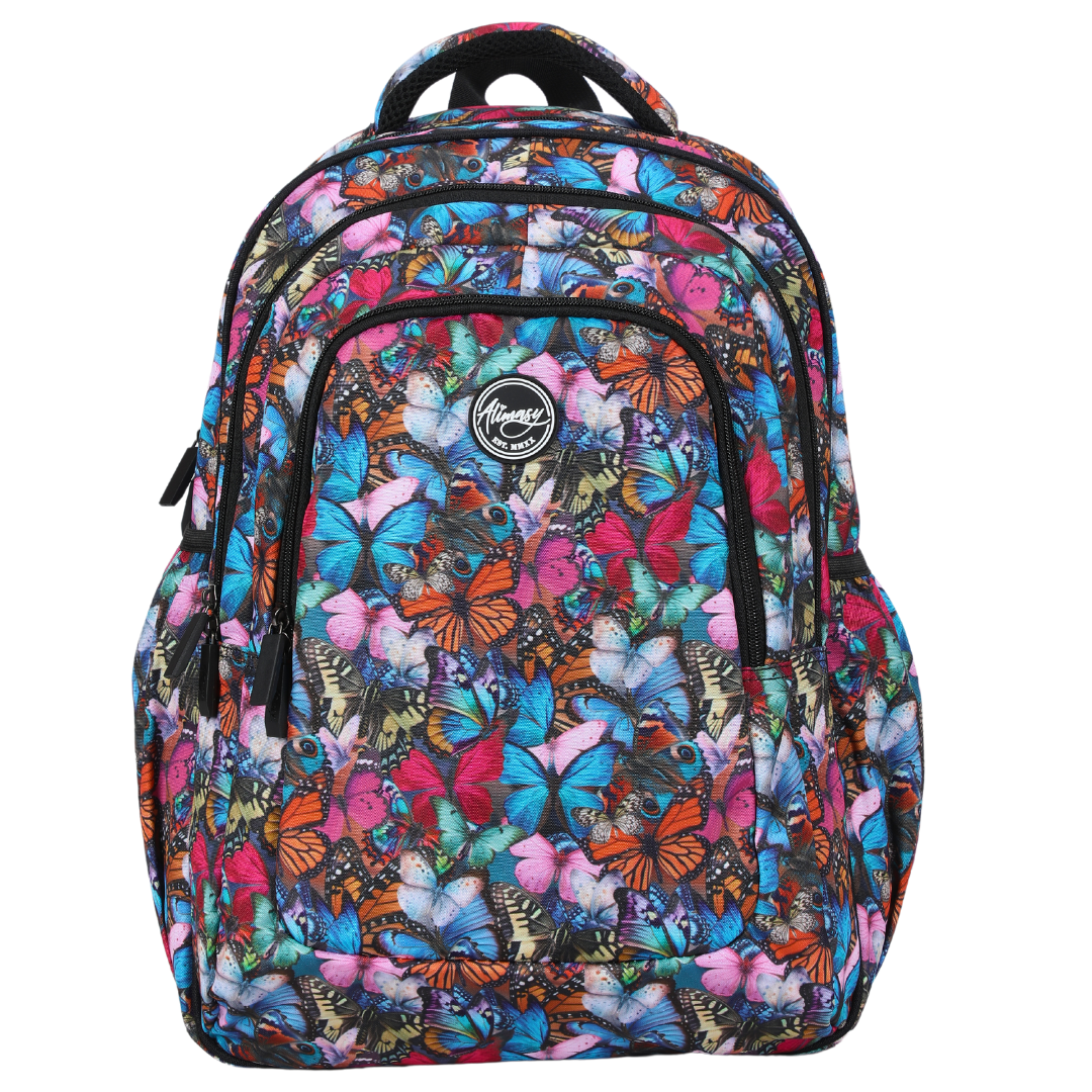 Front view of The Monarchy Large School Backpack Durable kids backpack with spacious compartments