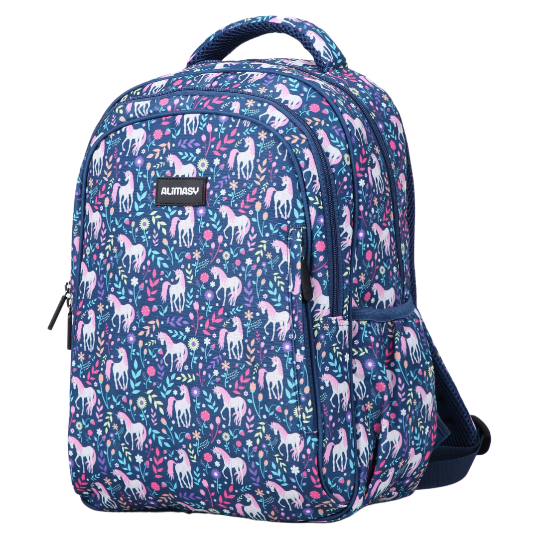 Unicorn Midsize Kids Backpack front view lightweight waterproof preschool and primary school bag Australia NZ