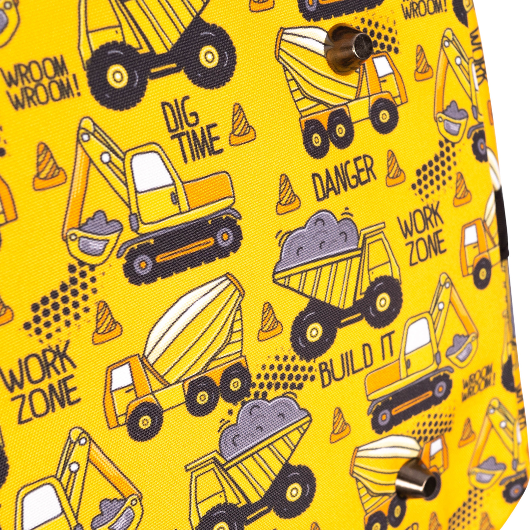 alimasy yellow construction digger duffle bag for kids base view