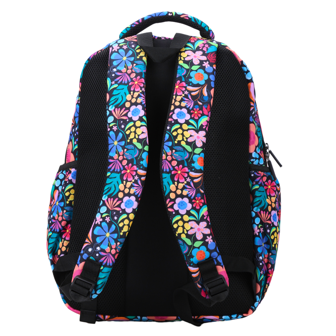 Back view of Wonderland Large School Backpack Padded straps and breathable cushions for comfort