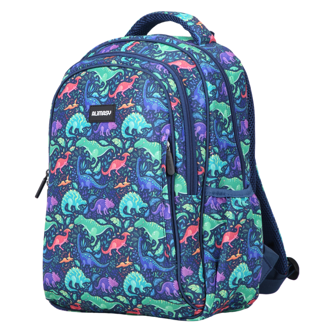 Dinosaurs Midsize Kids Backpack front view lightweight waterproof preschool and primary school bag Australia NZ