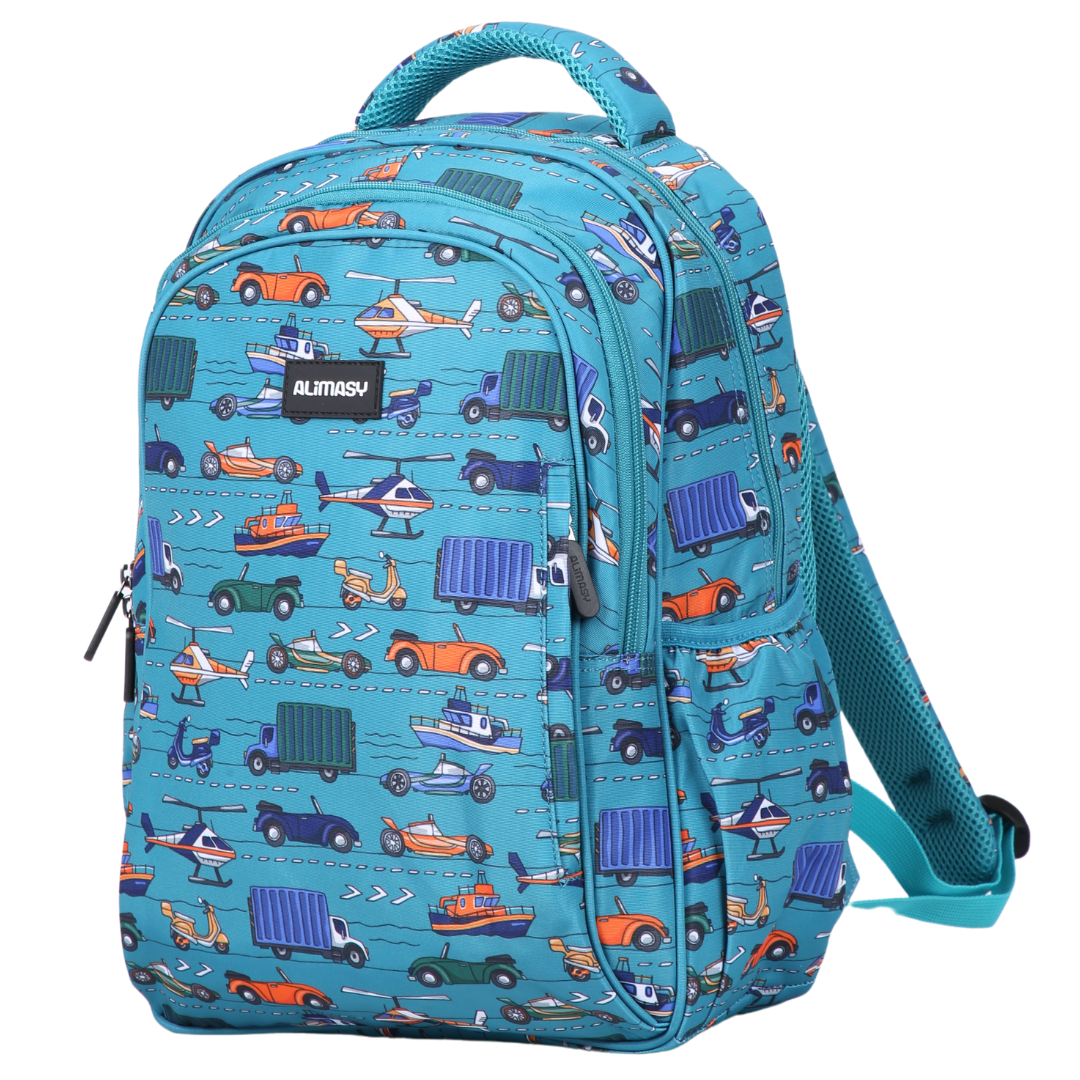 Transport Midsize Kids Backpack front view lightweight waterproof preschool and primary school bag Australia NZ