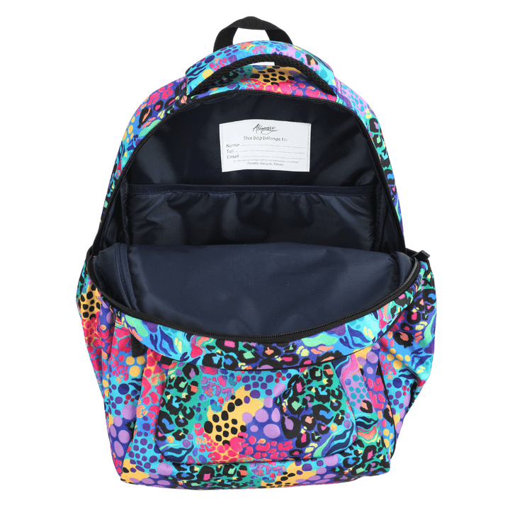 Open bag of Electric Leopard Kids School Backpack - Alimasy