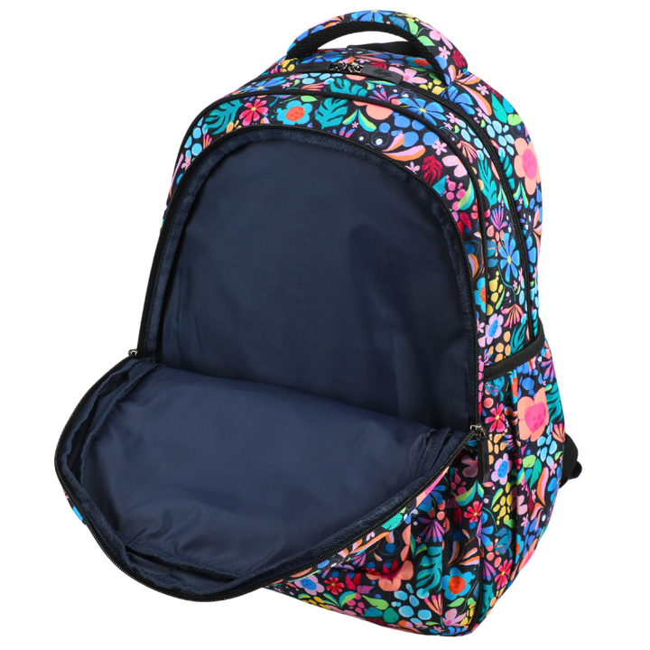 Close-up of Wonderland Large School Backpack  Easy clean waterproof lining and durable fabric