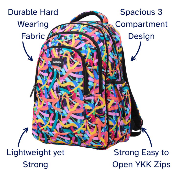 Paint Swirls Large School Backpack