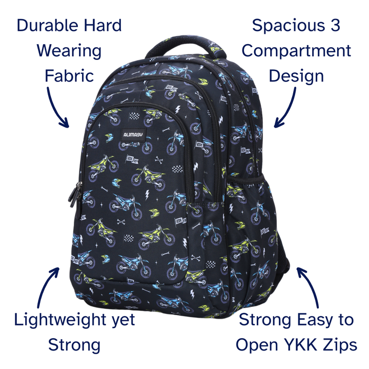 Motorcross Large School Backpack