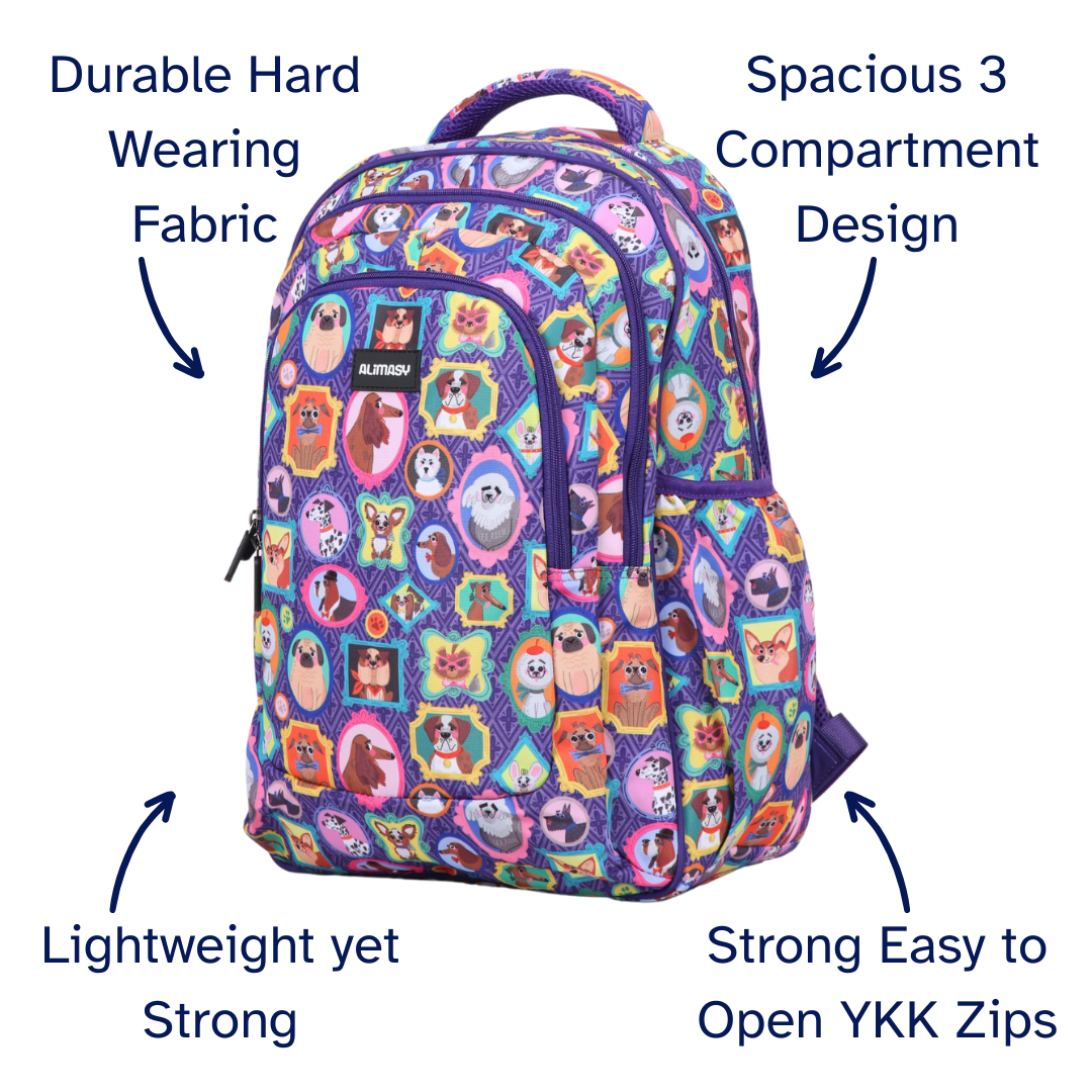 Dog Portraits Large School Backpack