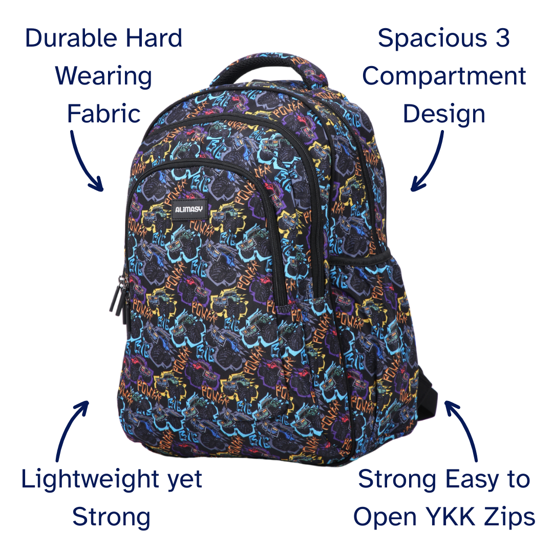 Monster Truck Large School Backpack