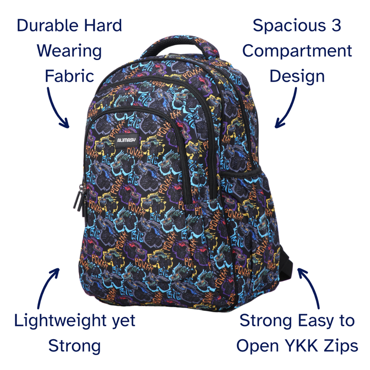 Monster Truck Large School Backpack