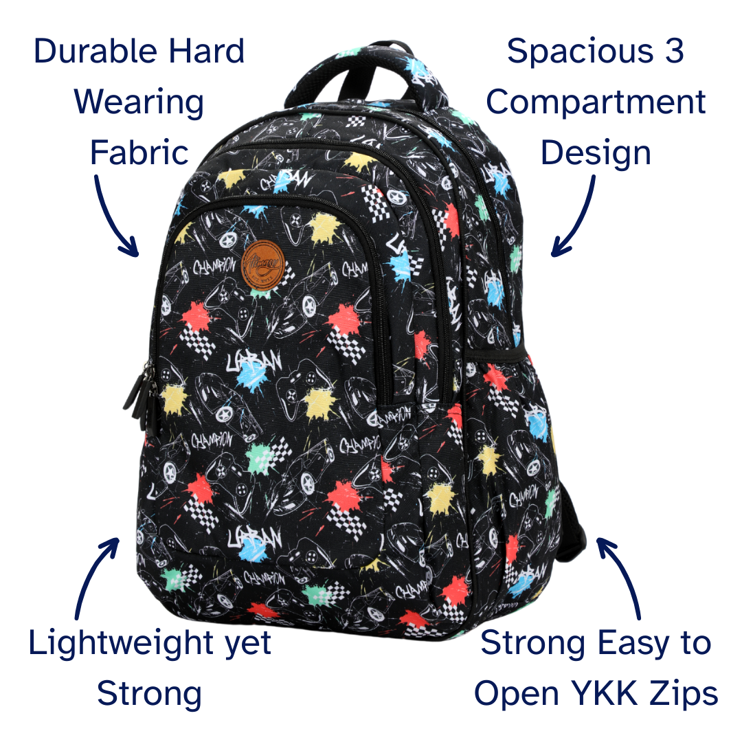 Black Urban Large School Backpack