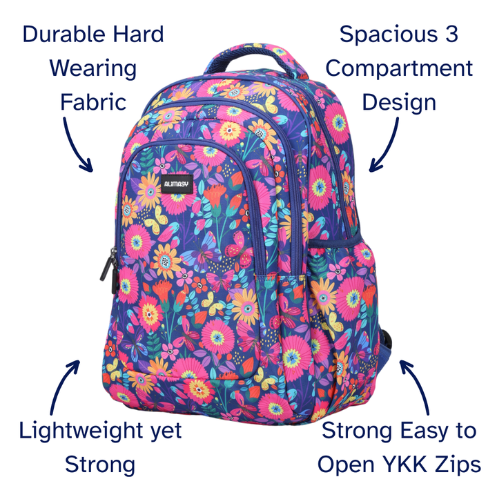 Blooms & Butterflies Large School Backpack