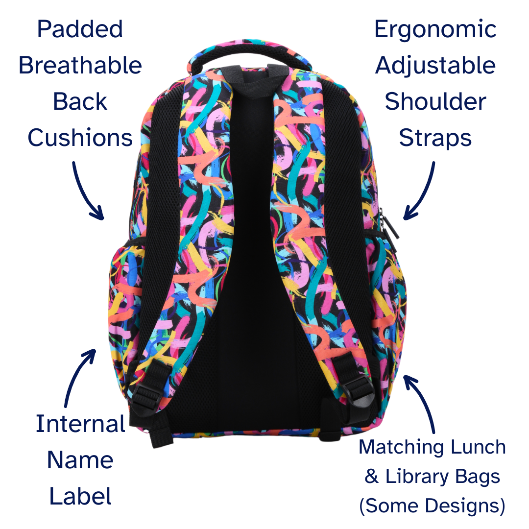 Paint Swirls Large School Backpack