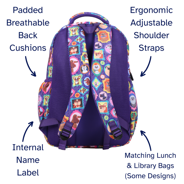 Dog Portraits Large School Backpack