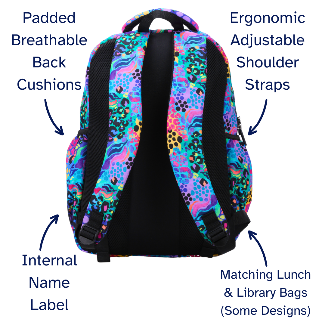 Electric Leopard Large School Backpack