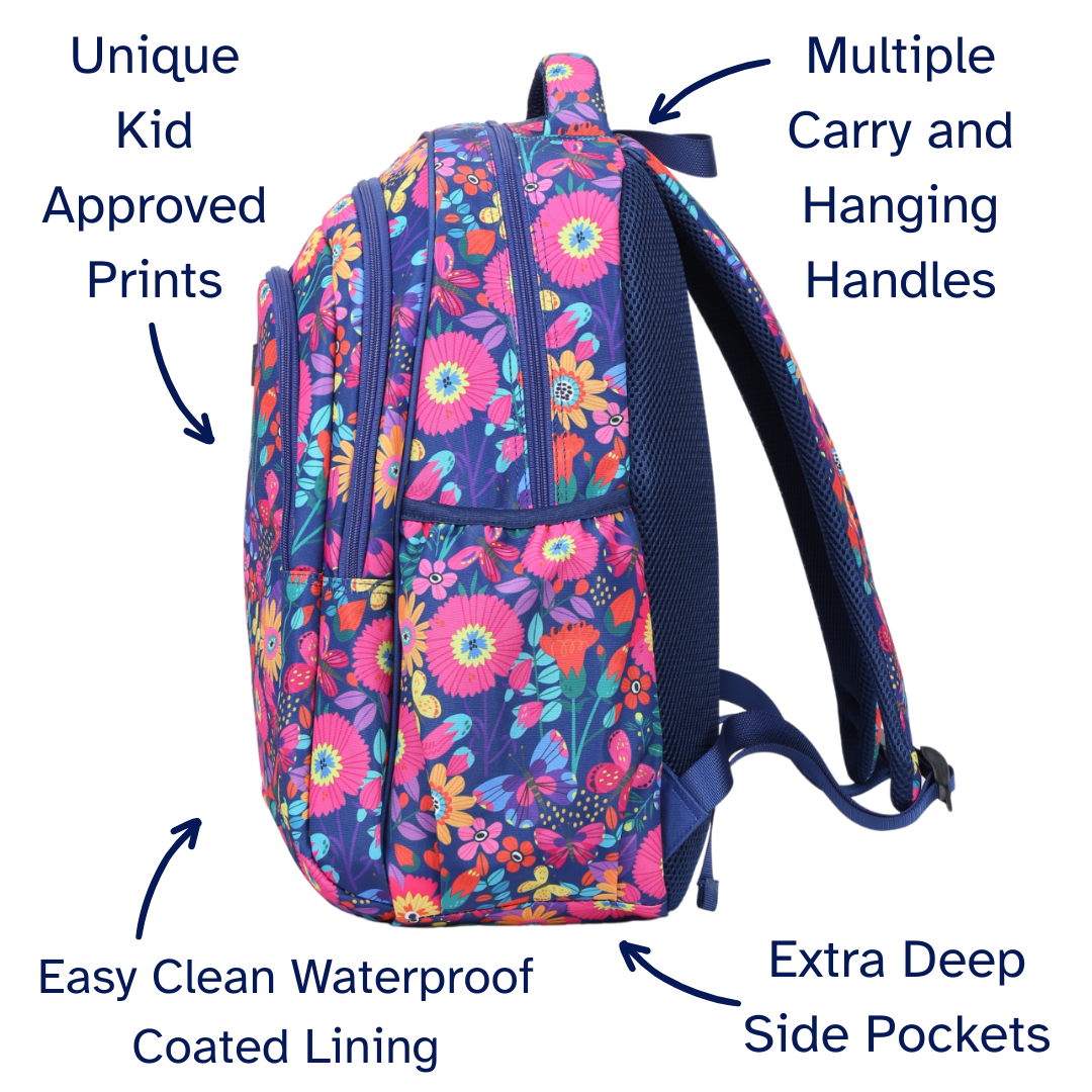 Blooms & Butterflies Large School Backpack