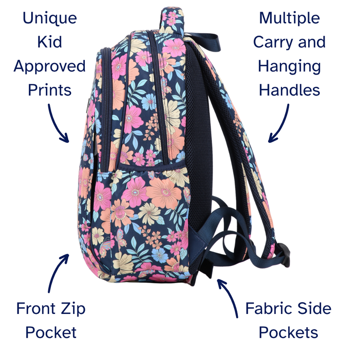 Boho Flowers & Butterflies Midsize Kids Backpack:PRE ORDER & SAVE: SHIPPING APPROX.25TH NOV