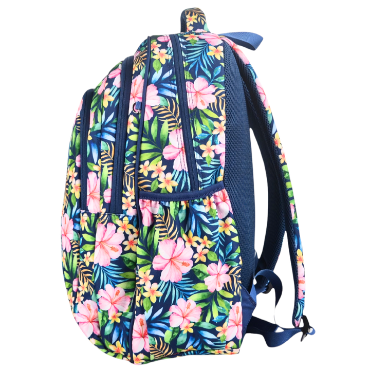 Grand sac à dos Fleurs tropicales et palmiers