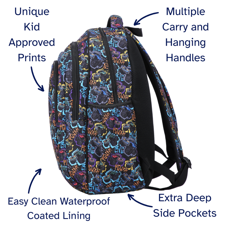 Monster Truck Large School Backpack