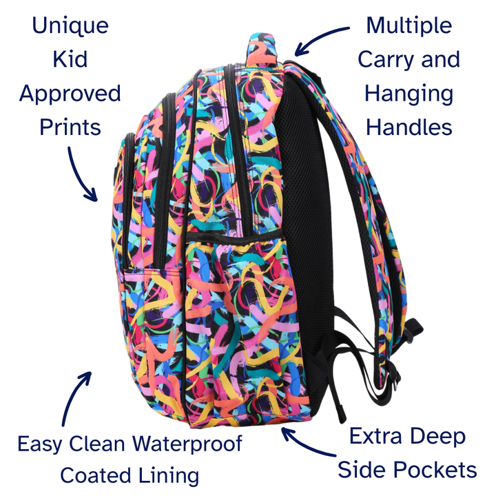 Paint Swirls Large School Backpack