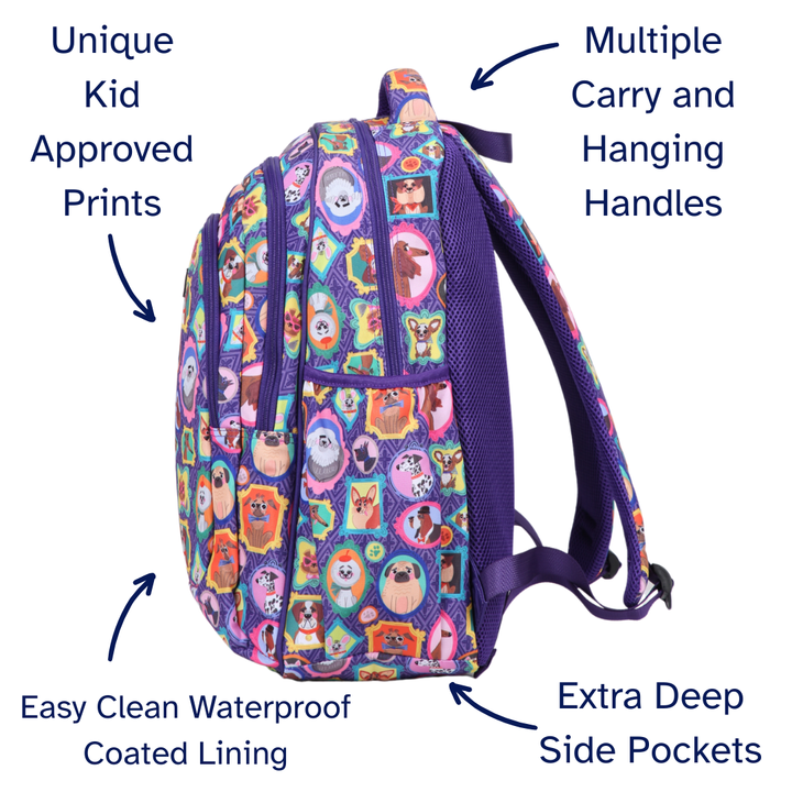 Dog Portraits Large School Backpack