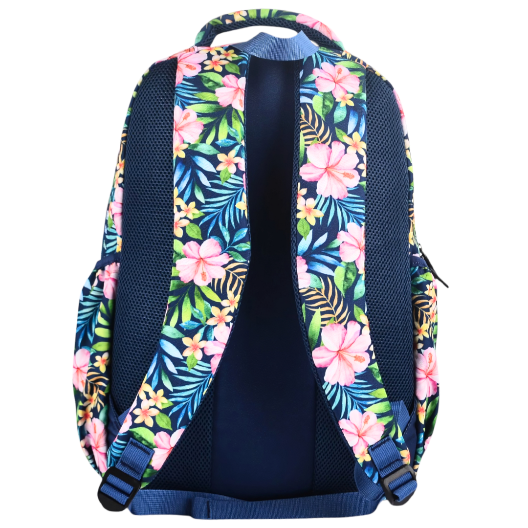 Grand sac à dos Fleurs tropicales et palmiers