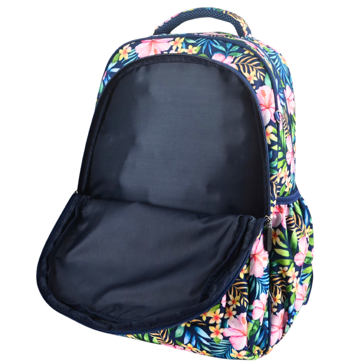 Grand sac à dos Fleurs tropicales et palmiers