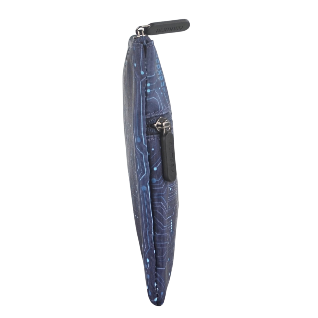 Large School Pencil Case Blue Ai Circuit