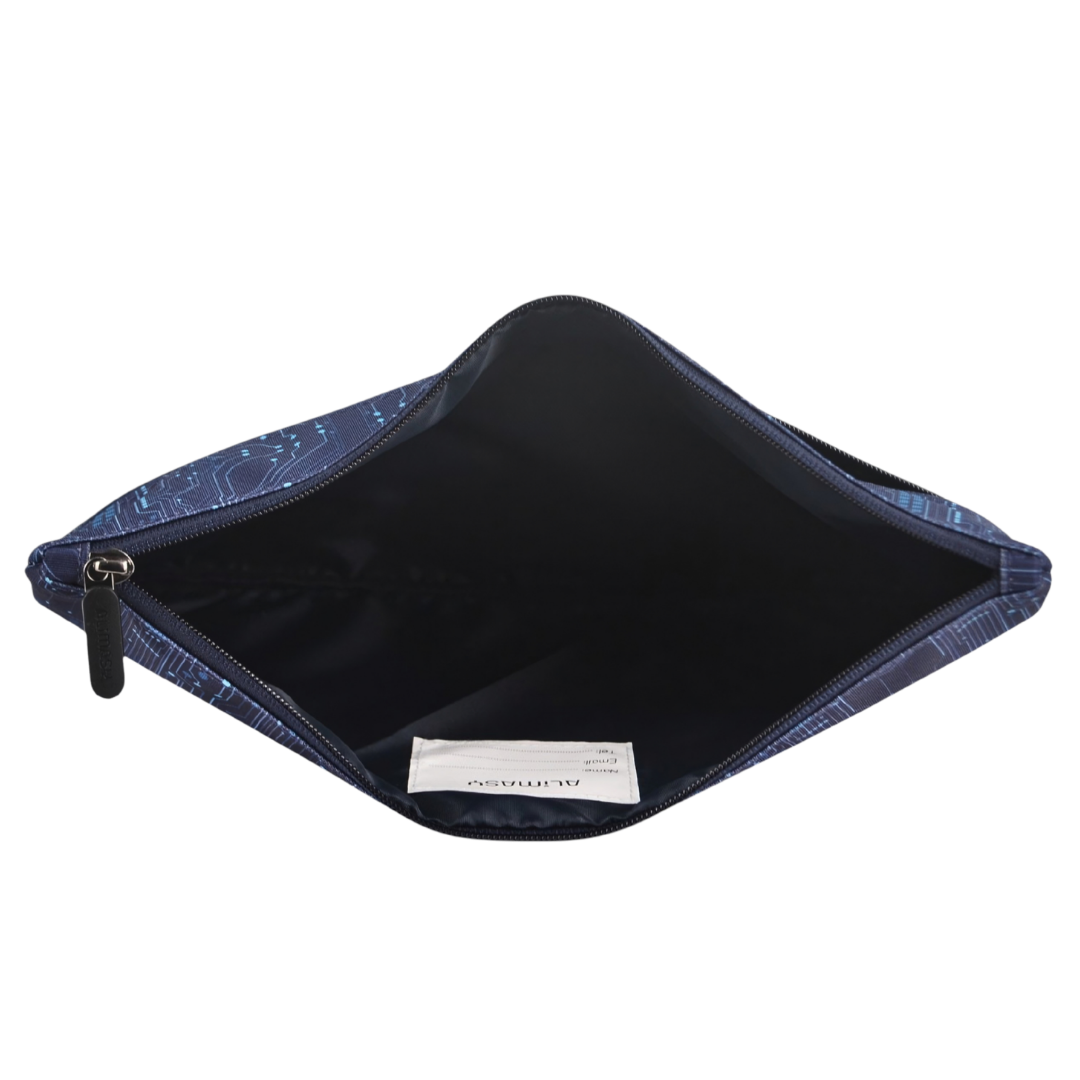 Large School Pencil Case Blue Ai Circuit