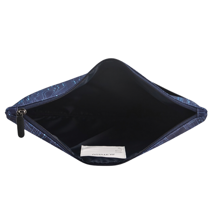 Large School Pencil Case Blue Ai Circuit