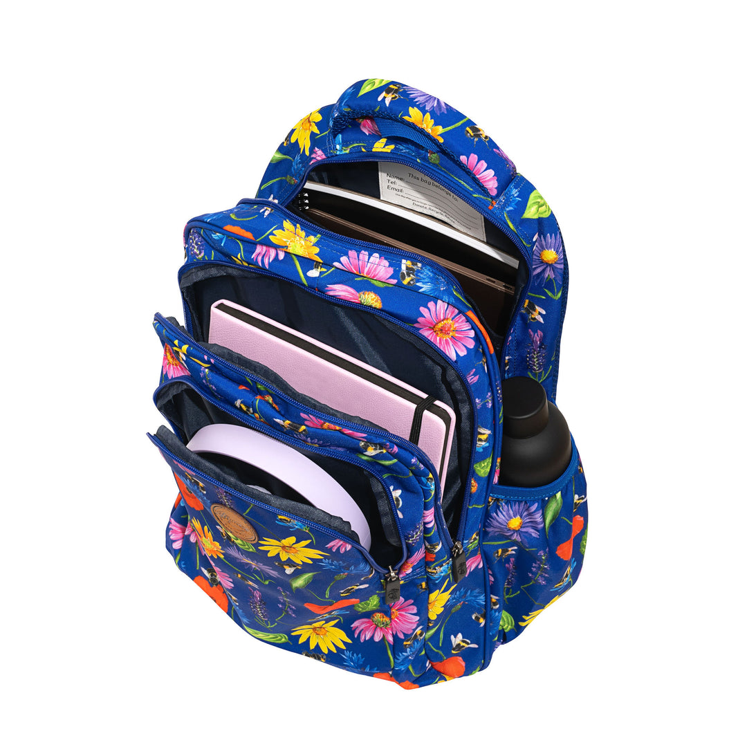 Bees & Wildflowers Large School Backpack - Alimasy