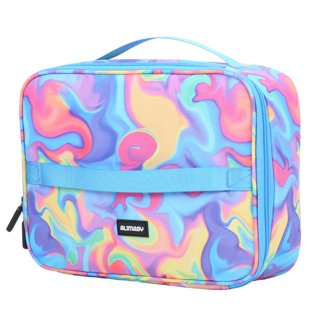 断熱ランチバッグ ネオンウェーブ抽象柄