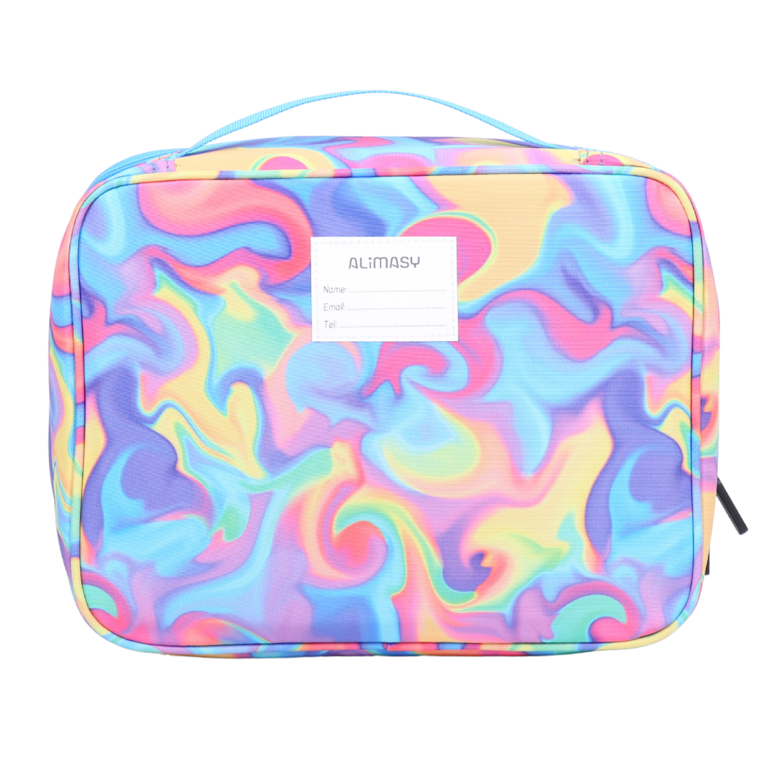 断熱ランチバッグ ネオンウェーブ抽象柄