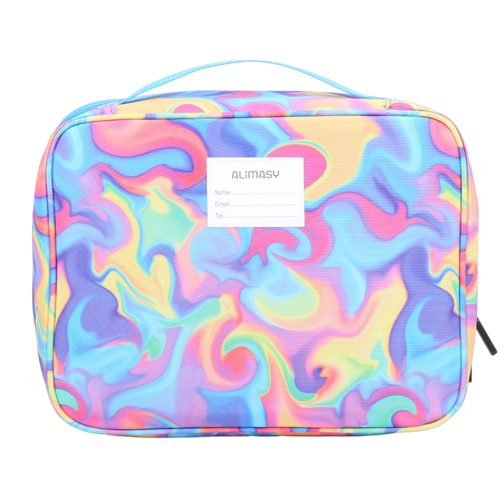 断熱ランチバッグ ネオンウェーブ抽象柄