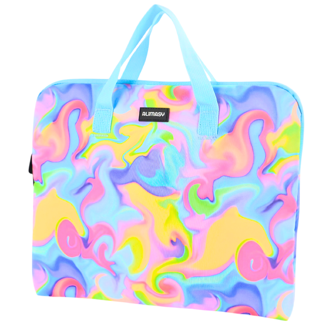 Library Bag 600D Abstract Neon Waves