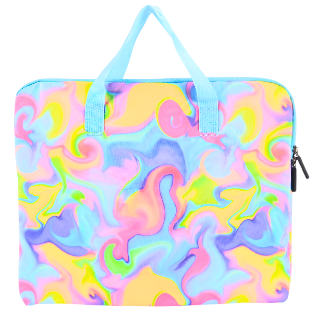 Library Bag 600D Abstract Neon Waves