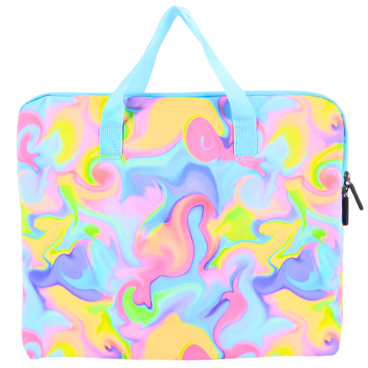 Library Bag 600D Abstract Neon Waves