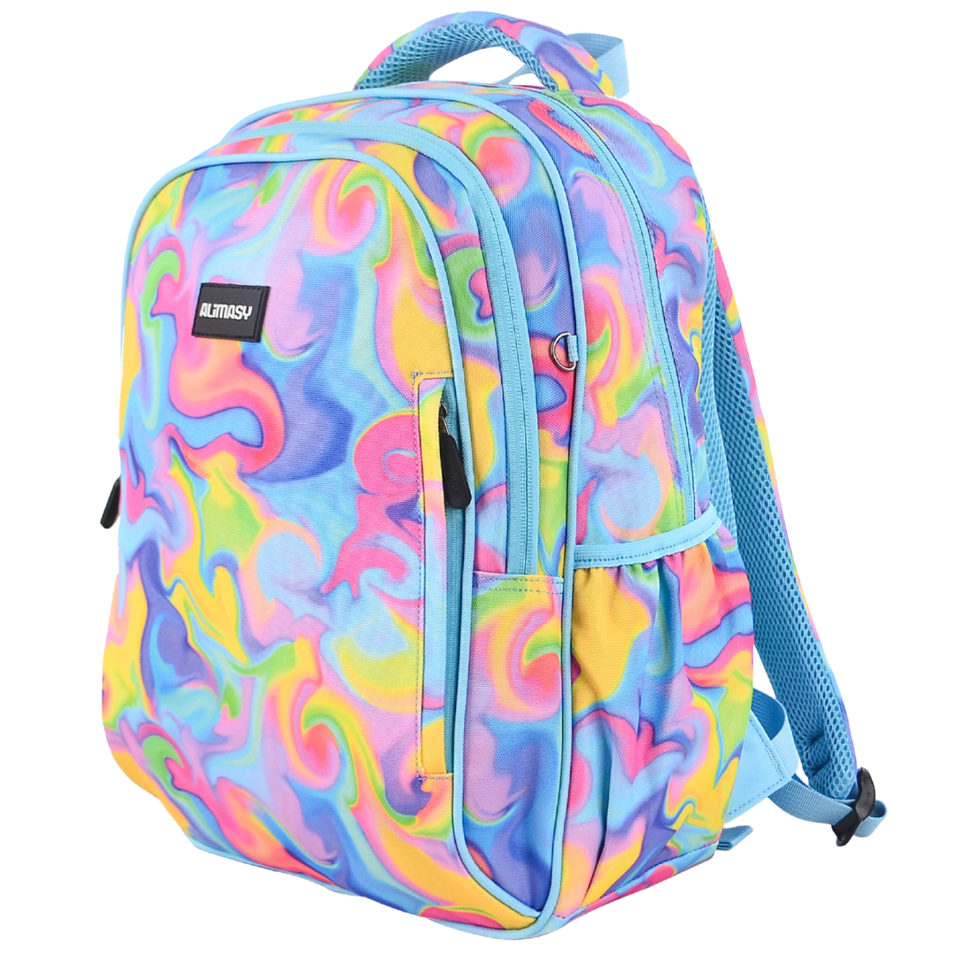 Midsize Kids Backpack 900D Abstract Neon Waves