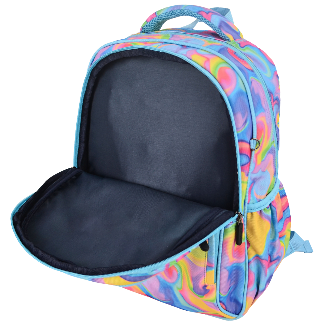 Midsize Kids Backpack 900D Abstract Neon Waves