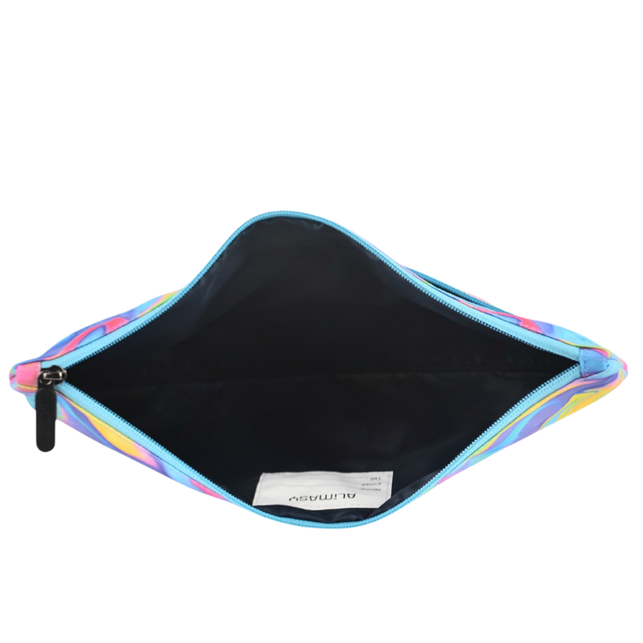 Large School Pencil Case Abstract Neon Waves