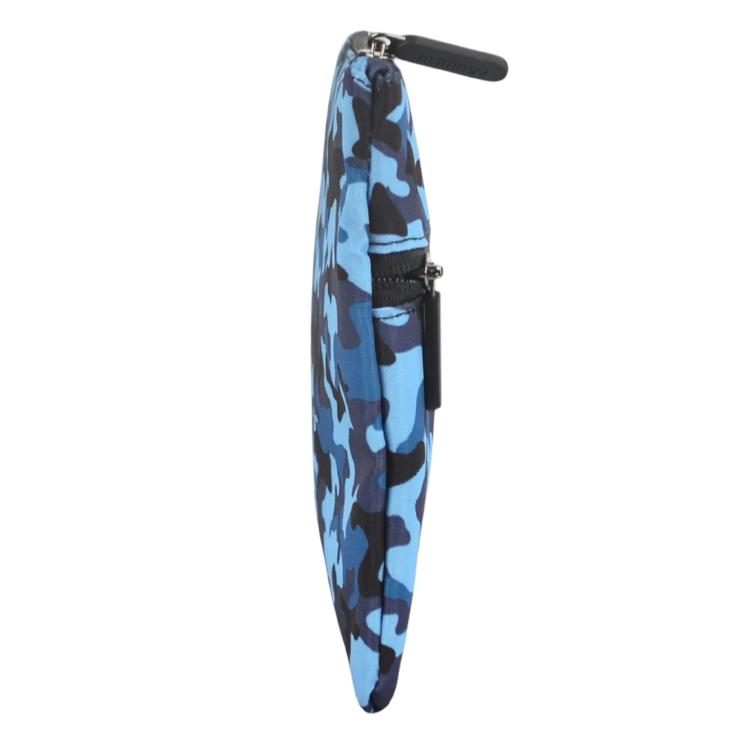 Large School Pencil Case Blue Camouflage