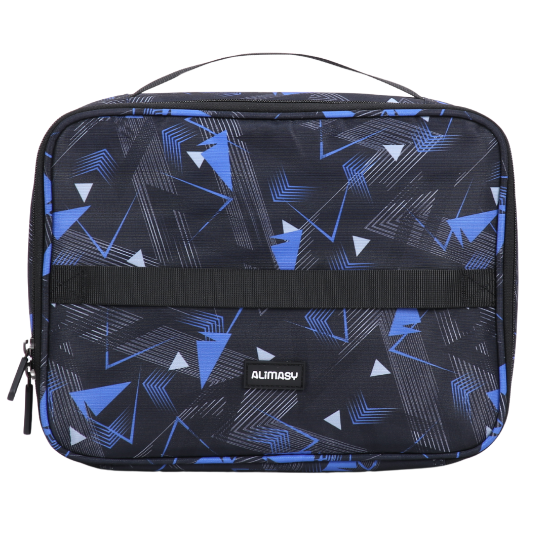Insulated Lunch Bag Blue Geometric Abstract